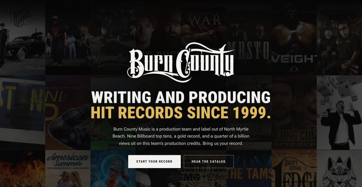 Burn County Music, a website we built